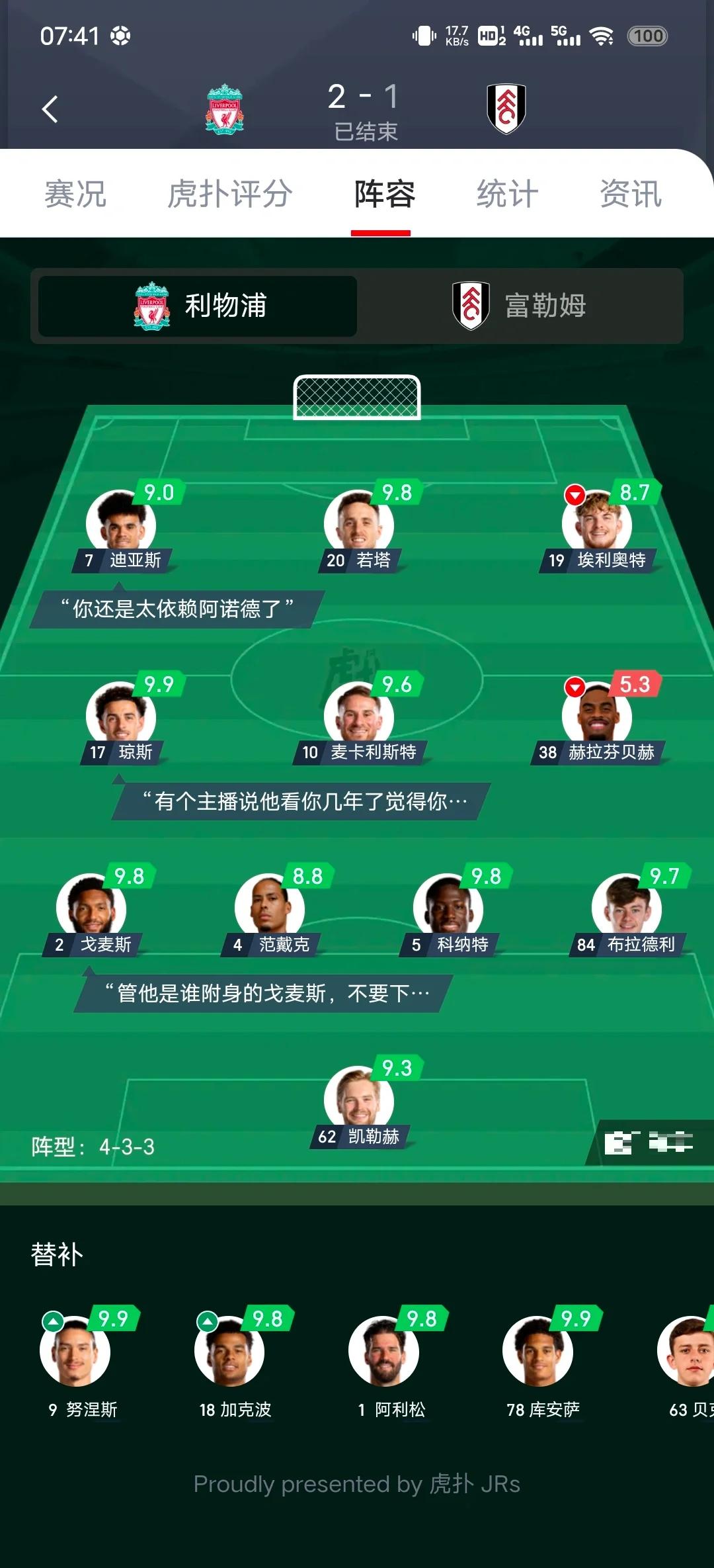 包含利物浦客场逆转富勒姆，继续领先积分榜的词条